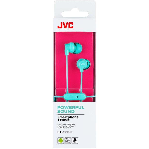 JVC Hodetelefoner FR15 In-Ear Remote Mic Mint Blå