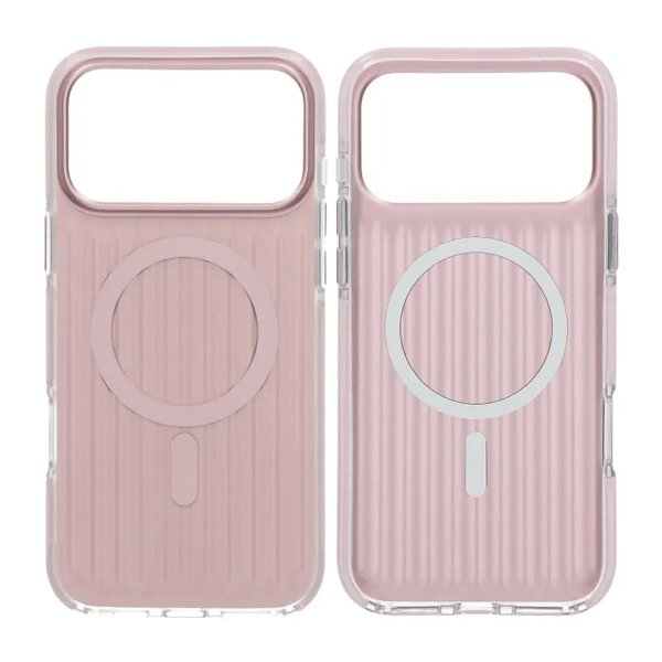 iPhone 17 Pro Max Deksel Korrugerte MagSafe Rosa