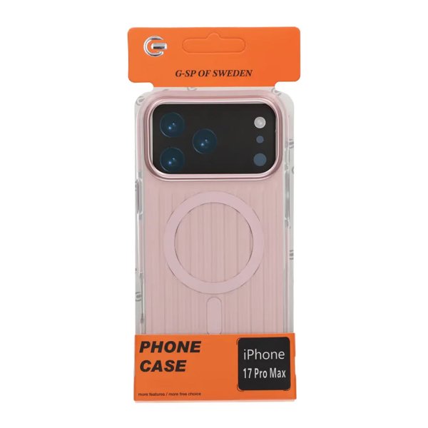 iPhone 17 Pro Max Deksel Korrugerte MagSafe Rosa