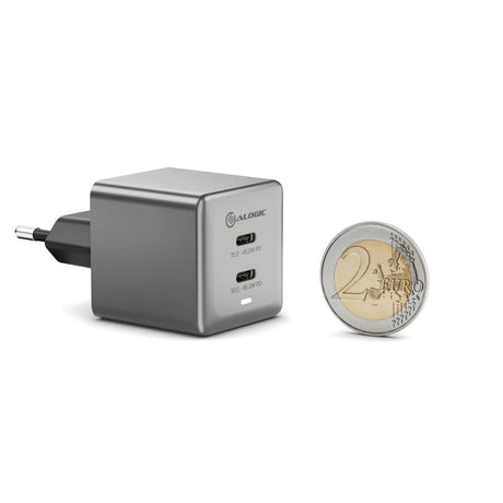 Alogic Lader Dual USB-C Rapid Power 45W Cube GaN Grå