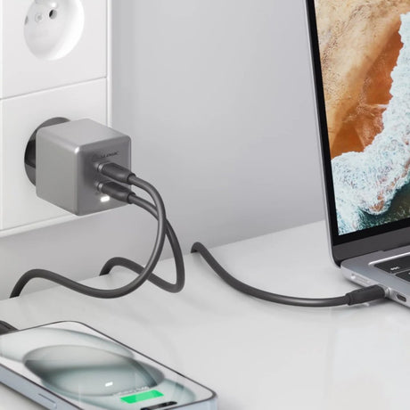 Alogic Lader Dual USB-C Rapid Power 45W Cube GaN Grå