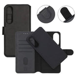 Rvelon Samsung Galaxy S25 FE Etui 4 Kortlomme Avtakbart deksel Svart