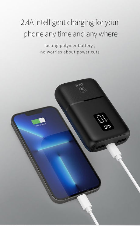 SiGN Mini Powerbank med Display 10 000mAh Svart