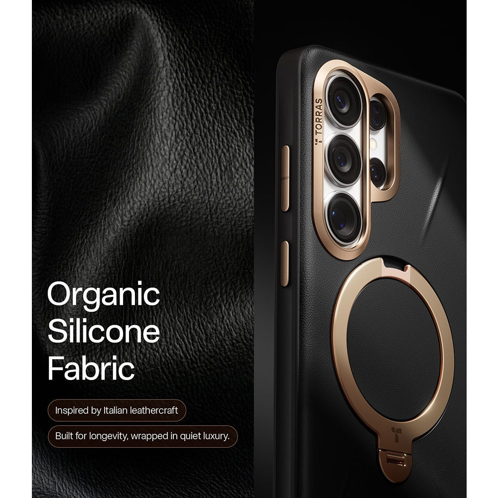 Torras Samsung Galaxy S26 Ultra Deksel Ostand Q3 Vegskin Obsidian Black