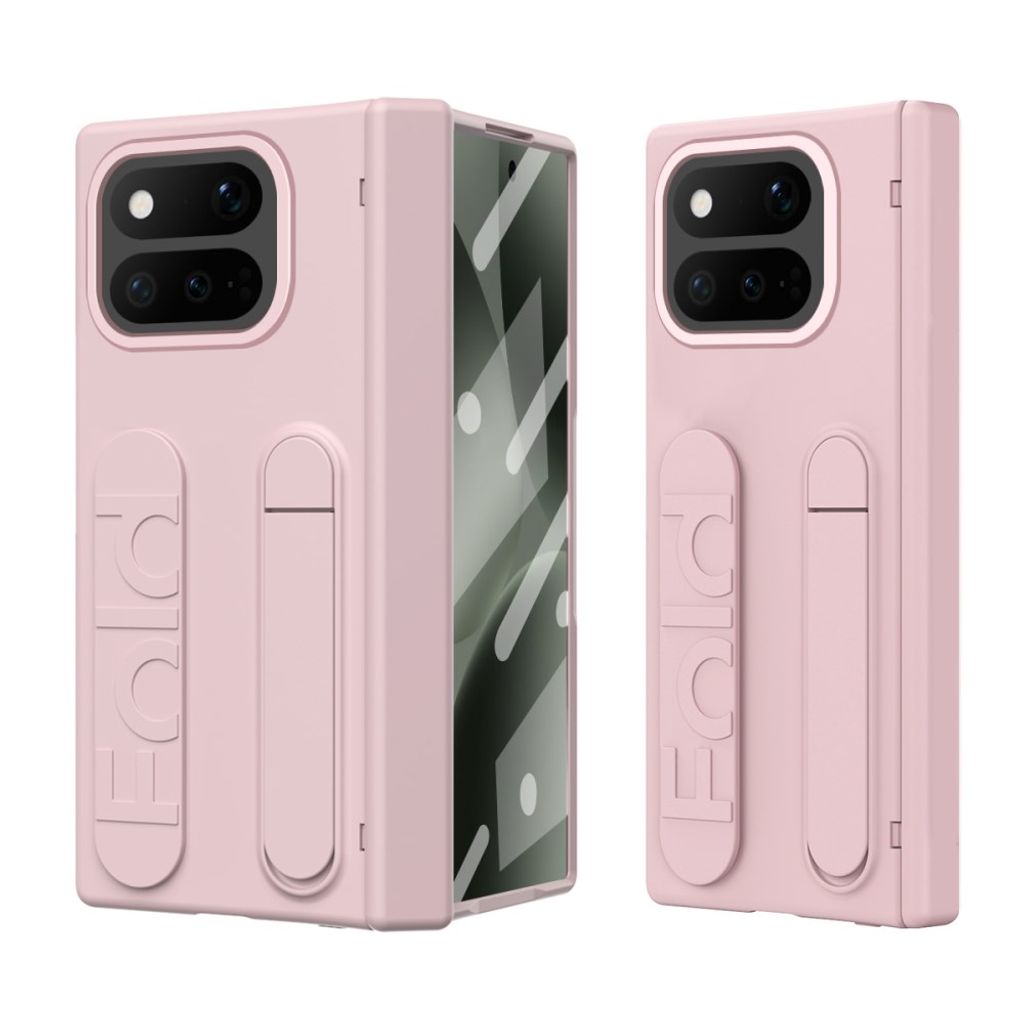 Google Pixel 11 Pro Fold Deksel med Stativ & Håndgrep Rosa
