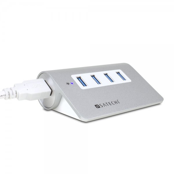 Satechi USB 3.0 Hubb av AirSkin 4 portar Sølv