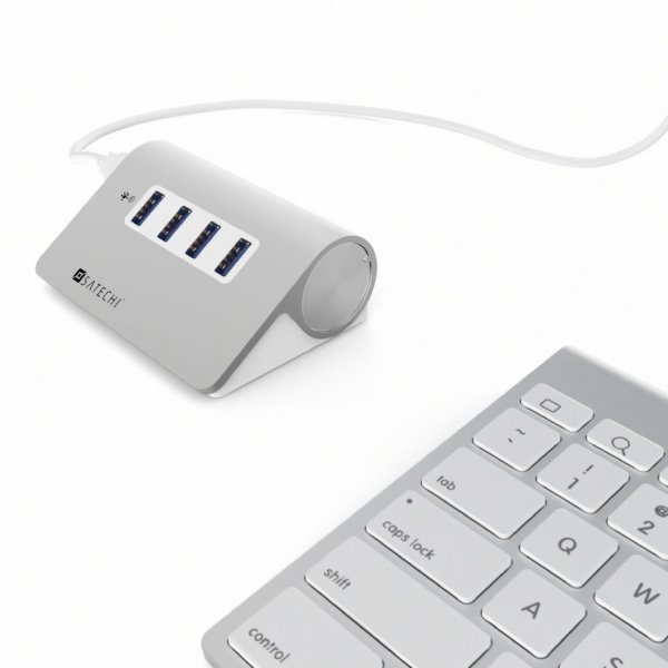 Satechi USB 3.0 Hubb av AirSkin 4 portar Sølv