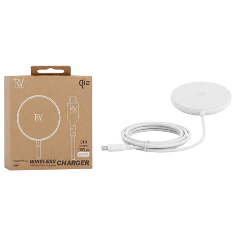 Rvelon Trådløs MagSafe Lader med stativ Qi2 15W USB-C Hvit