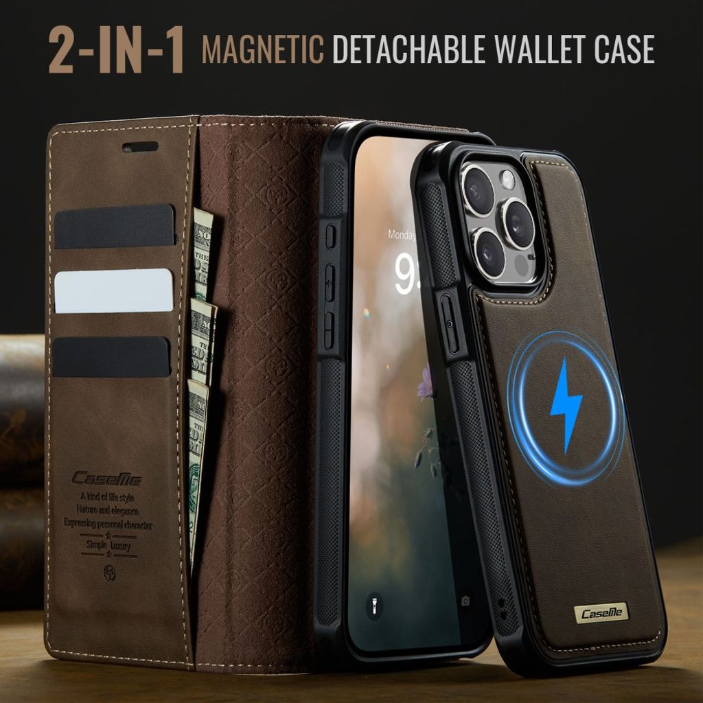 CaseMe iPhone 15 Pro Etui C49 Series Brun