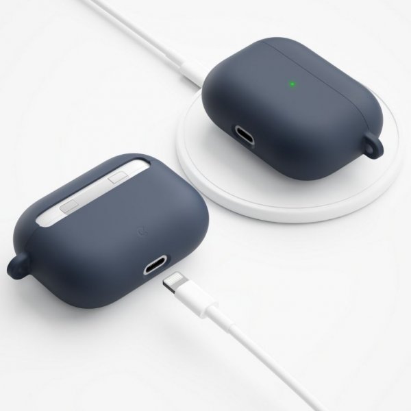 KeyBudz AirPods Pro Deksel PodSkinz HyBridSHell Series Keychain Case MidnattsBlå
