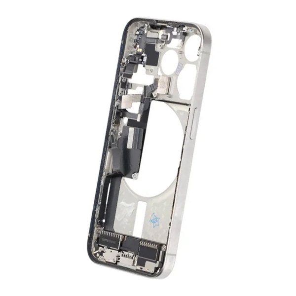 Midtramme med smådeler til iPhone 15 Pro - hvit titan OEM