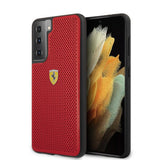 Ferrari Samsung Galaxy S21 Plus Deksel Logo Perforert Rød