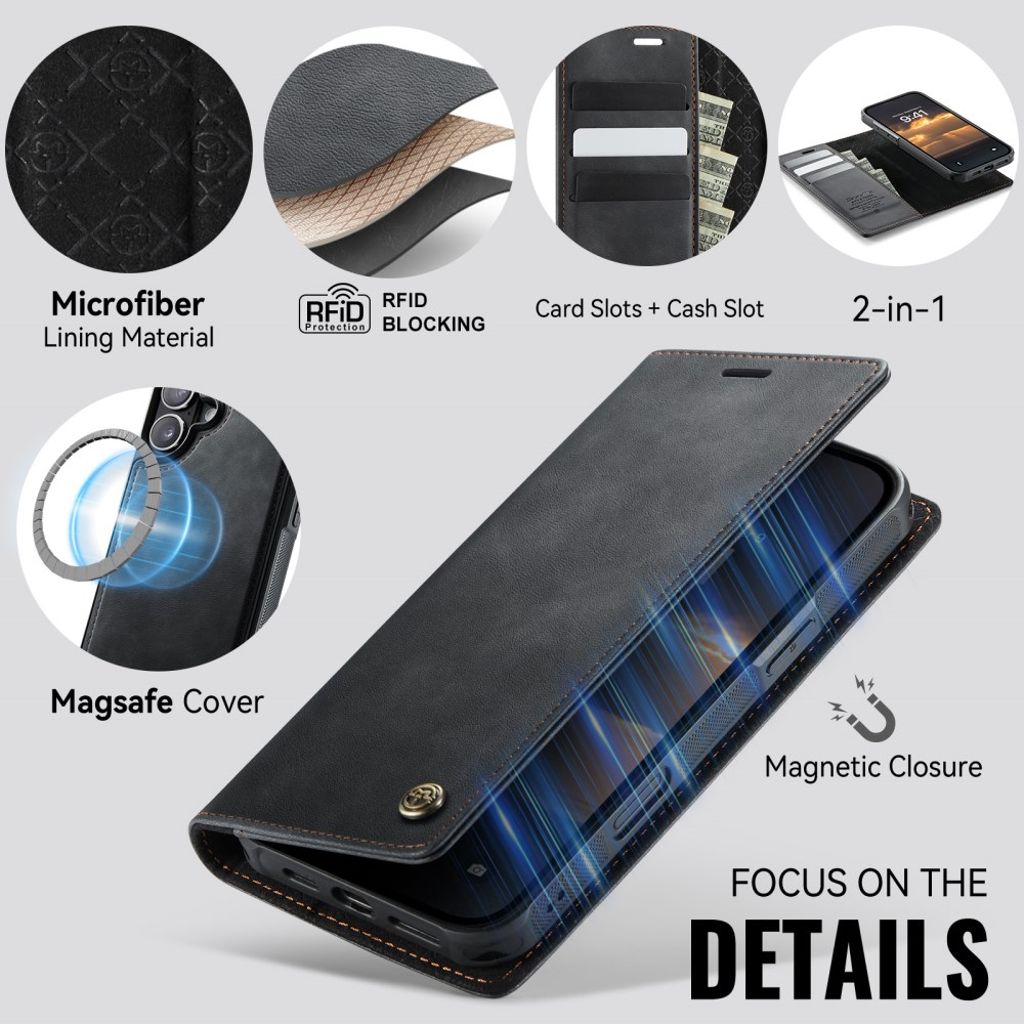 CaseMe iPhone 17 Etui C49 Series Svart
