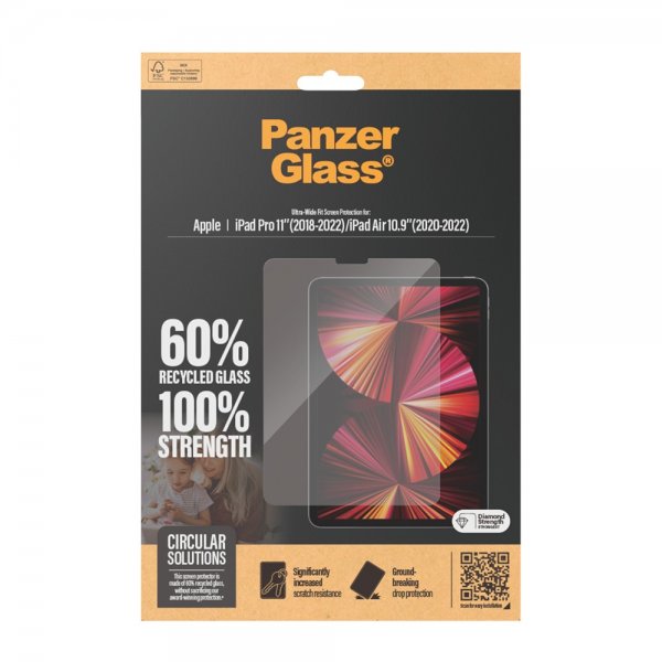 PanzerGlass iPad Air 10.9 (gen 4/5)/iPad Pro 11 (gen 2/3/4) Skjermbeskytter Ultra-Wide Fit