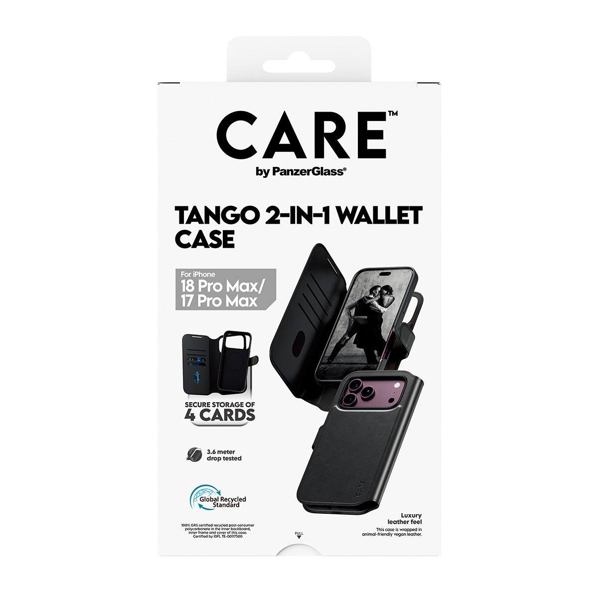 CARE by PanzerGlass iPhone 17 Pro Max/iPhone 18 Pro Max Etui Tango Wallet MagSafe Svart