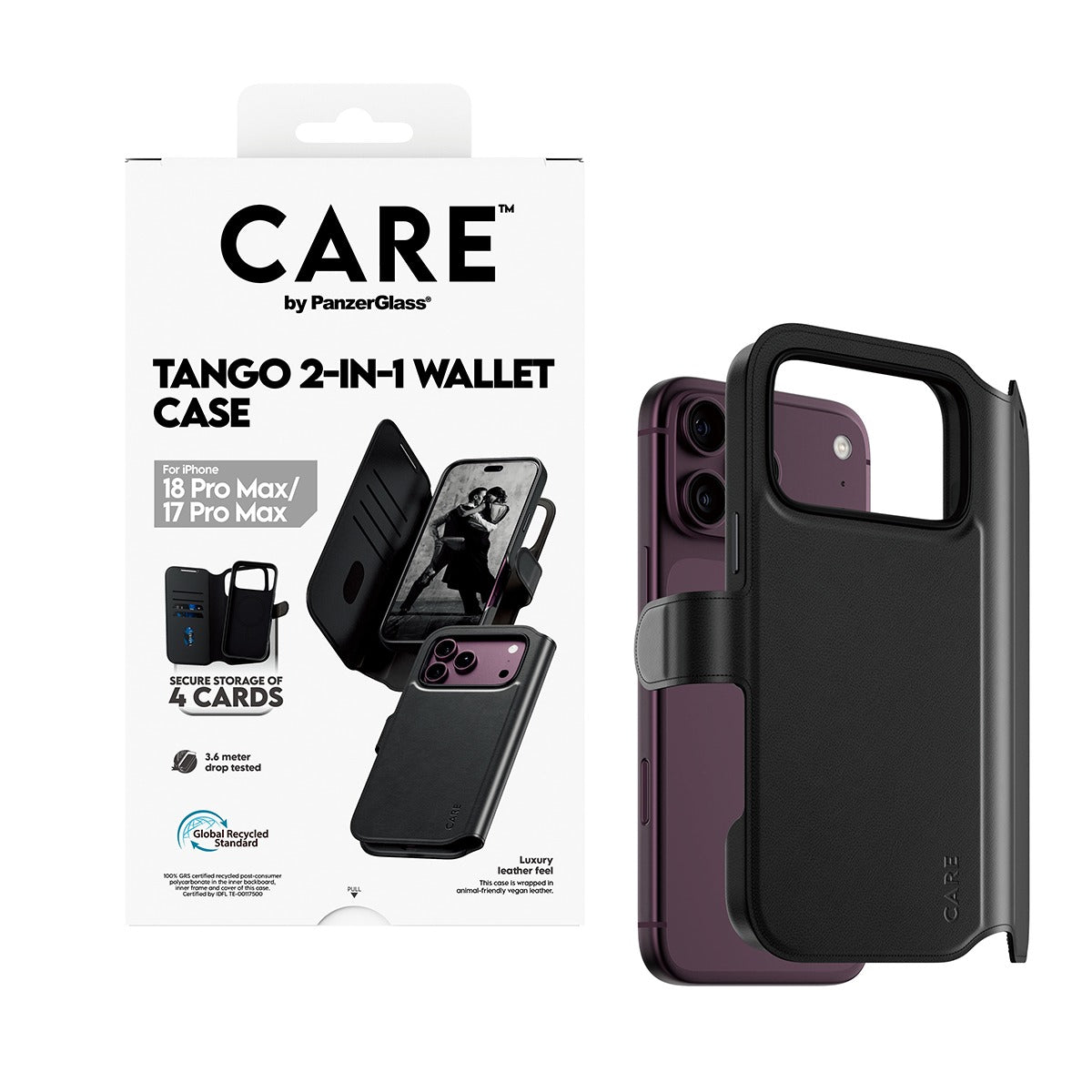 CARE by PanzerGlass iPhone 17 Pro Max/iPhone 18 Pro Max Etui Tango Wallet MagSafe Svart