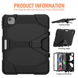 iPad Air 10.9 (gen 4/5) Deksel Heavy Duty Armor Svart