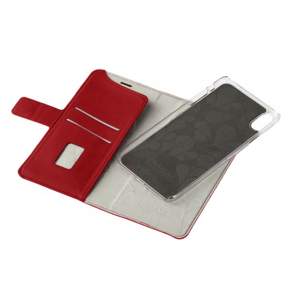 Onsala iPhone Xs Max Etui Fashion Edition Avtakbart Deksel Saffiano Rød