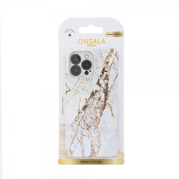 Onsala iPhone 15 Pro Max Deksel MagSeries White Rhino Marble