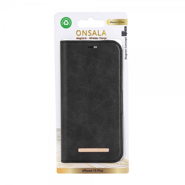 Onsala iPhone 15 Plus Etui MagSeries Avtagbart Deksel Svart