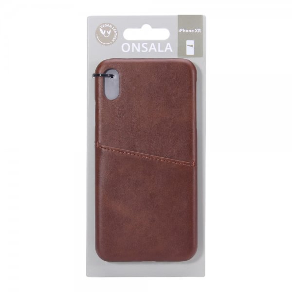 Onsala iPhone Xr Deksel med en Kortlomme Brun