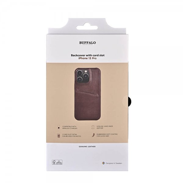 Buffalo iPhone 13 Pro Deksel Backcover with Card Slot Brun