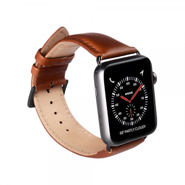 Buffalo Apple Watch 38/40/41/42mm Armbånd Ekte Skinn Brun