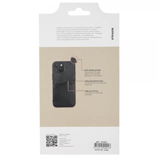 Buffalo iPhone 13 Mini Deksel Backcover with Card Slots Svart