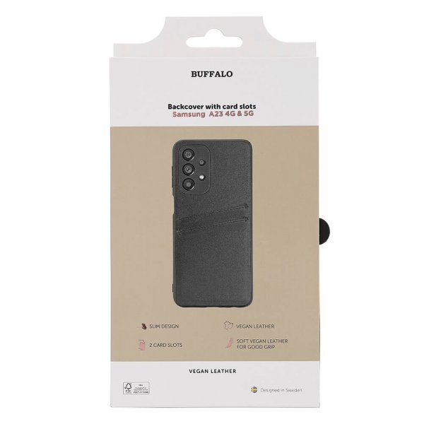 Buffalo Samsung Galaxy A23 5G Deksel Backcover with Card Slots Svart