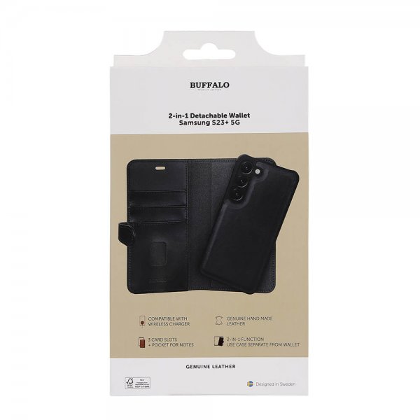 Buffalo Samsung Galaxy S23 Plus Etui 2-in-1 Detachable Wallet Svart