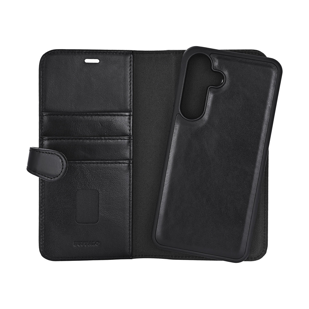 Buffalo Samsung Galaxy S26 FE Etui 2-i-1 Ekte Lær 3 Kortlommer Svart