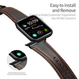 Dux Ducis Apple Watch 44/45/46mm/Ultra 49mm Armbånd Äkta Läder Mörkbrun