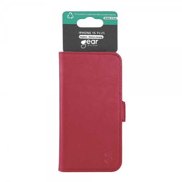 Gear iPhone 15 Plus Etui 3 Kortlomme MagSeries Deep Red