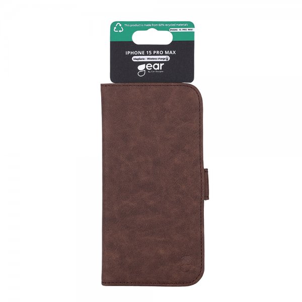 Gear iPhone 15 Pro Max Etui 3 Kortlomme MagSeries Brun