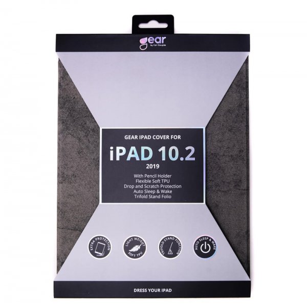 Gear iPad 10.2 (gen 7/8/9) Etui Trifold Stand Folio Grå