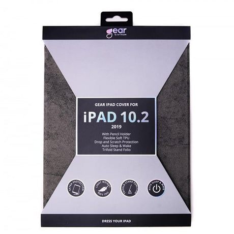 Gear iPad 10.2 (gen 7/8/9) Etui Trifold Stand Folio Grå