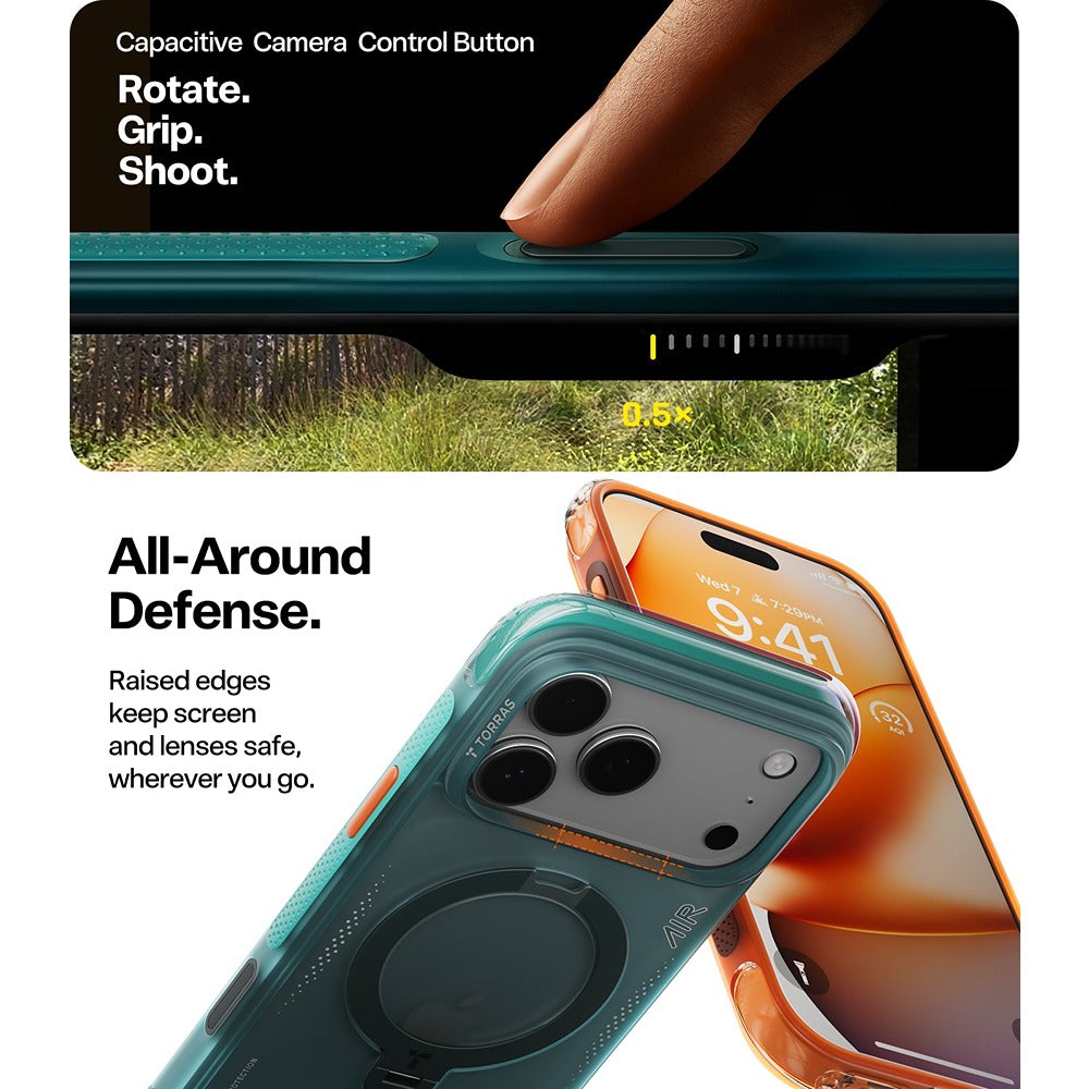 Torras iPhone 17 Pro Deksel Ostand Q3 Air Glacier Sprint