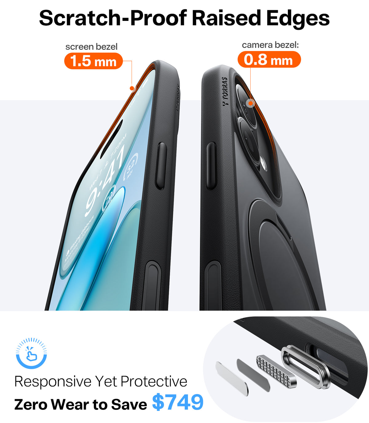 Torras iPhone 17 Deksel Ostand Q3 Spin Obsidian Black
