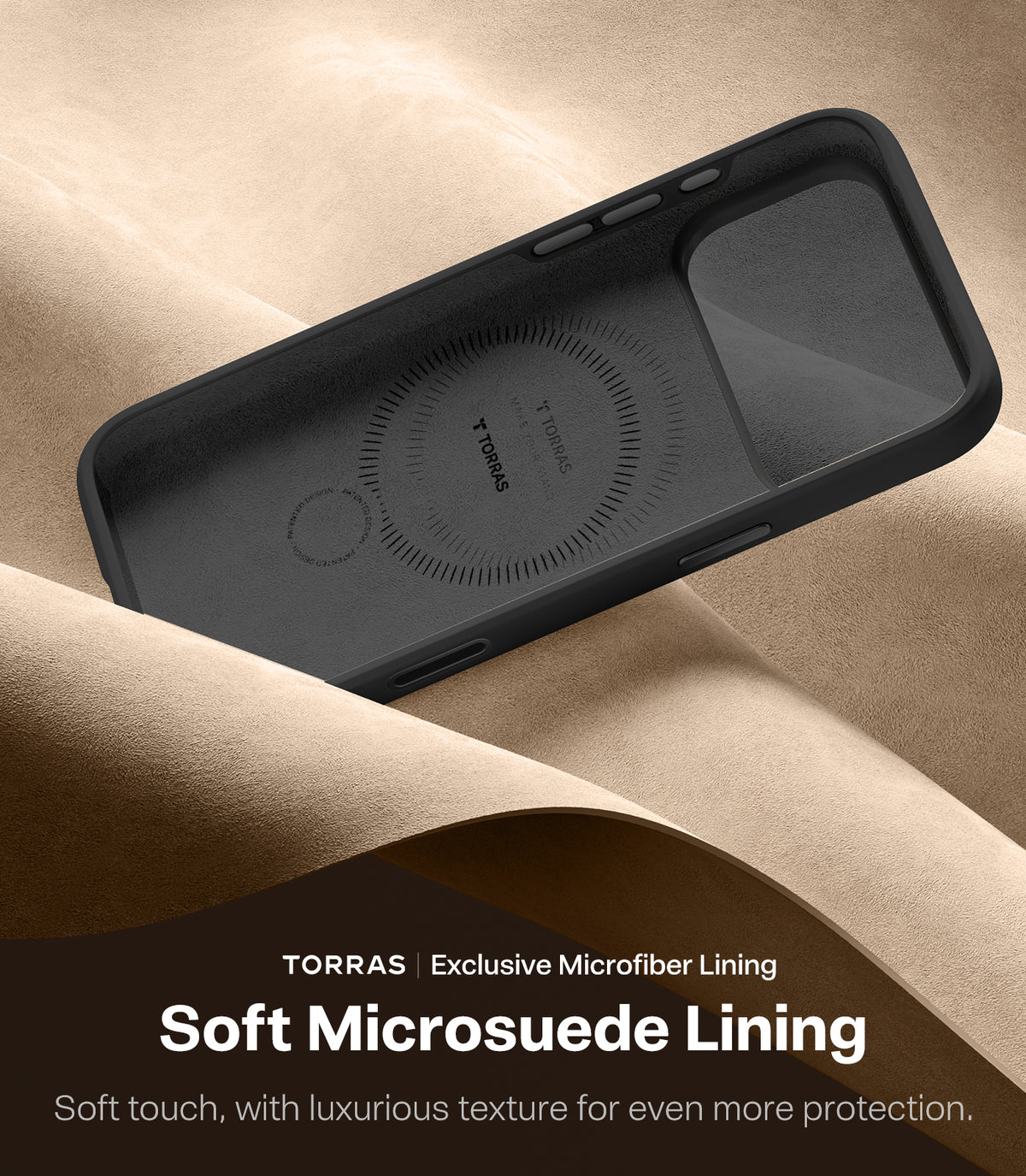 Torras iPhone 17 Pro Deksel Ostand Q3 Silicone Obsidian Black