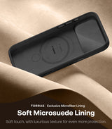 Torras iPhone 17 Pro Max Deksel Ostand Q3 Silicone Obsidian Black