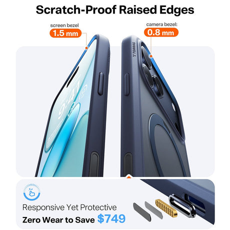 Torras iPhone 17 Pro Deksel Ostand Q3 Spin Deep Blue