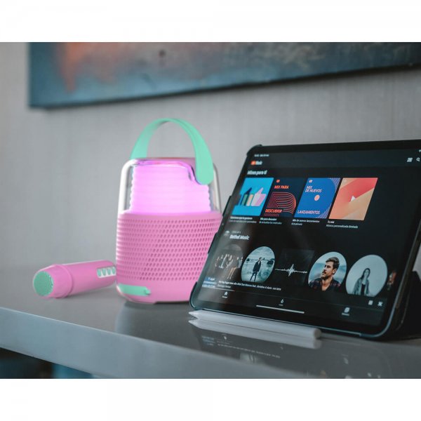 Mobility on Board Høyttaler Karaoke Kit LED Rosa