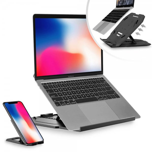 desire2 2-i-1 bærbar Laptop-stativ roterbart