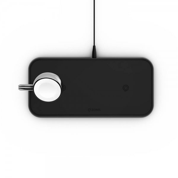 Zens Dual+Watch Aluminium Trådløs Charger Svart
