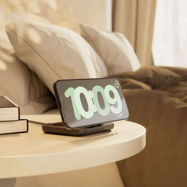 Zens Trådløs lader Magnetic Nightstand Charger Qi2 15W Svart