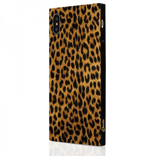 iDecoz iPhone Xs Max Deksel Square Case Leopard