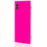 iDecoz iPhone X/Xs Deksel Square Case Neon Rosa