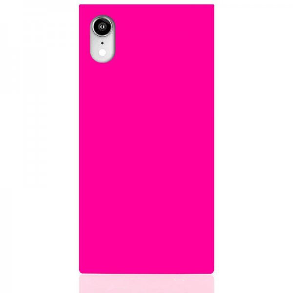 iDecoz iPhone Xr Deksel Square Case Neon Rosa