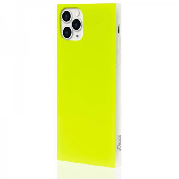 iDecoz iPhone 11 Pro Max Deksel Square Case Neon Gul