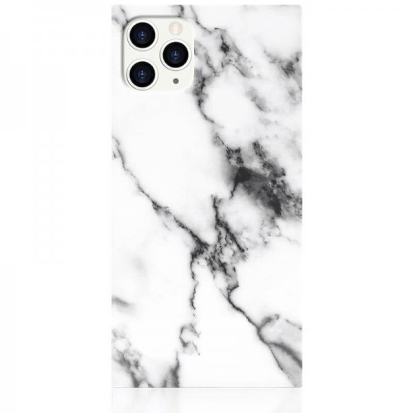 iDecoz iPhone 11 Pro Max Deksel Square Case Marble Hvit